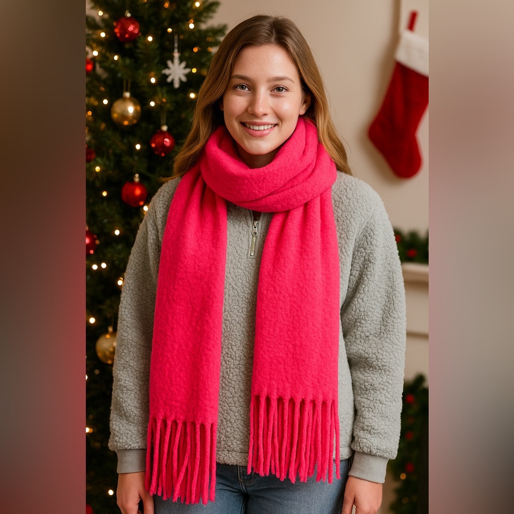 Martin + Osa Bright Pink Scarf